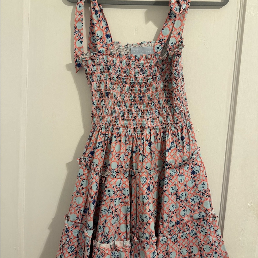 Hill house Charlotte ribbon nap dress pink Basketweave